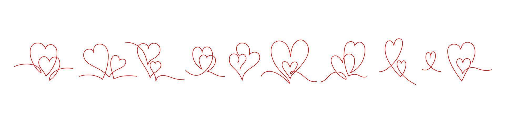 Heart line drawing decoration for artistic and romantic designs vector