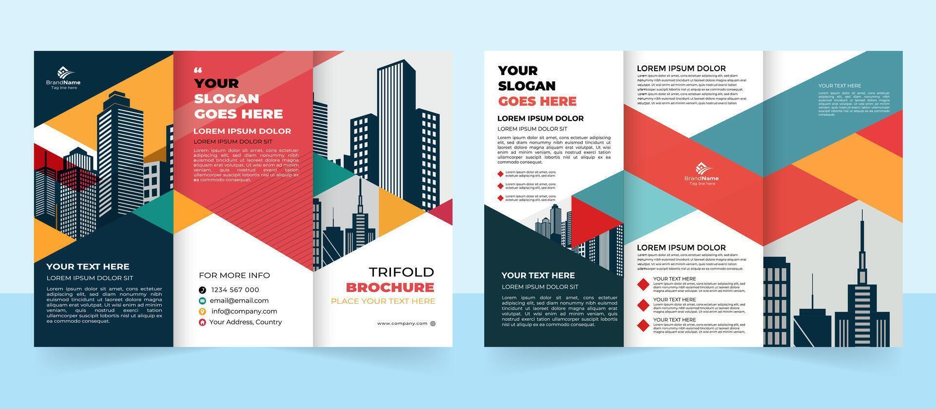 Abstract trifold Corporate Business brochure template vector