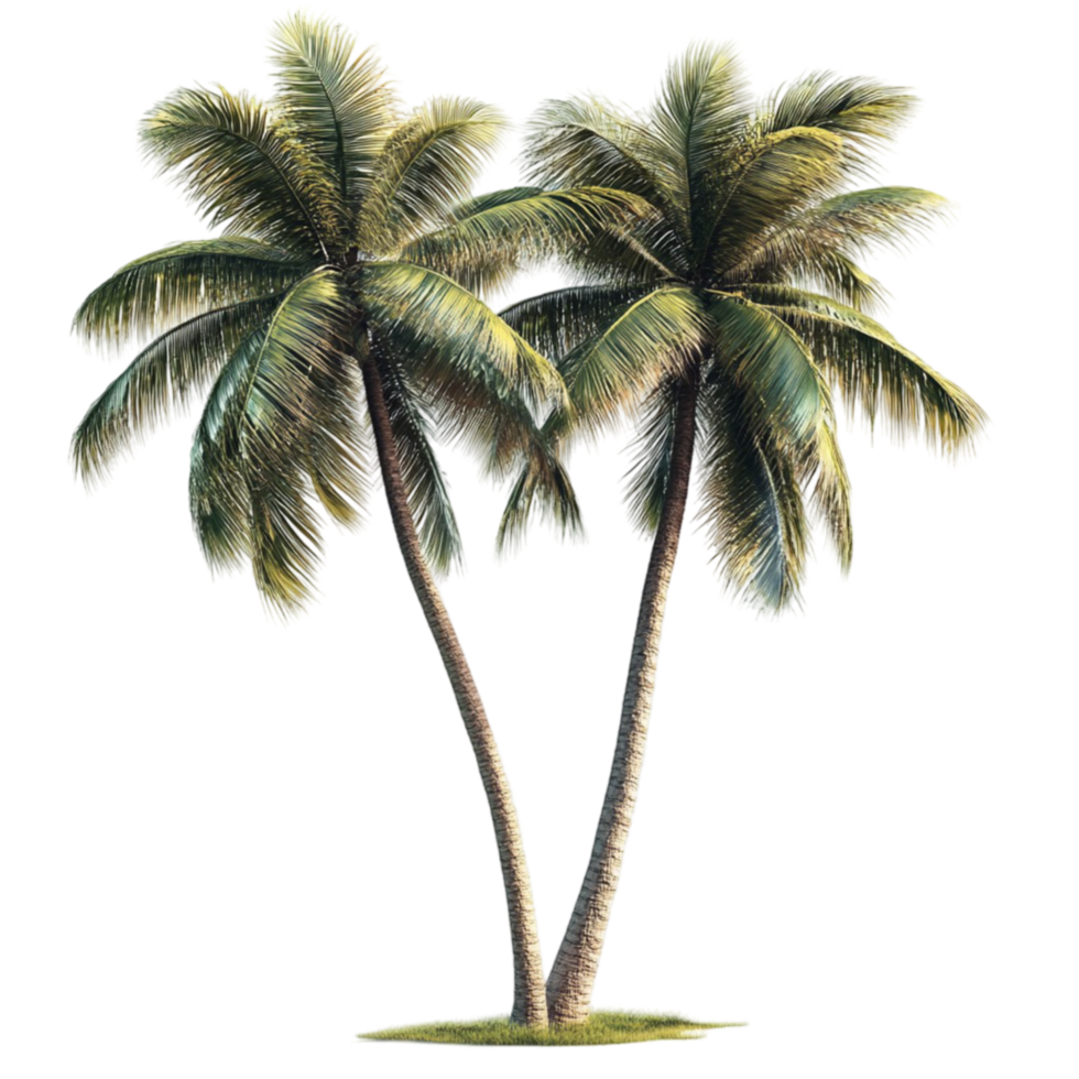 Two palm trees are shown in this illustration png