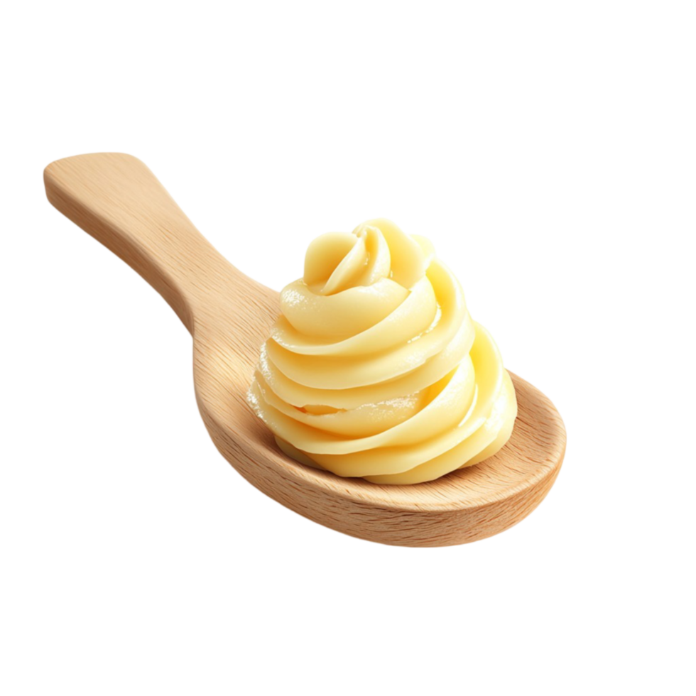 Butter on a wooden spoon png