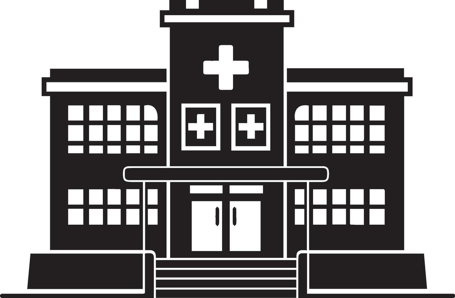 Hospital building silhouette vector