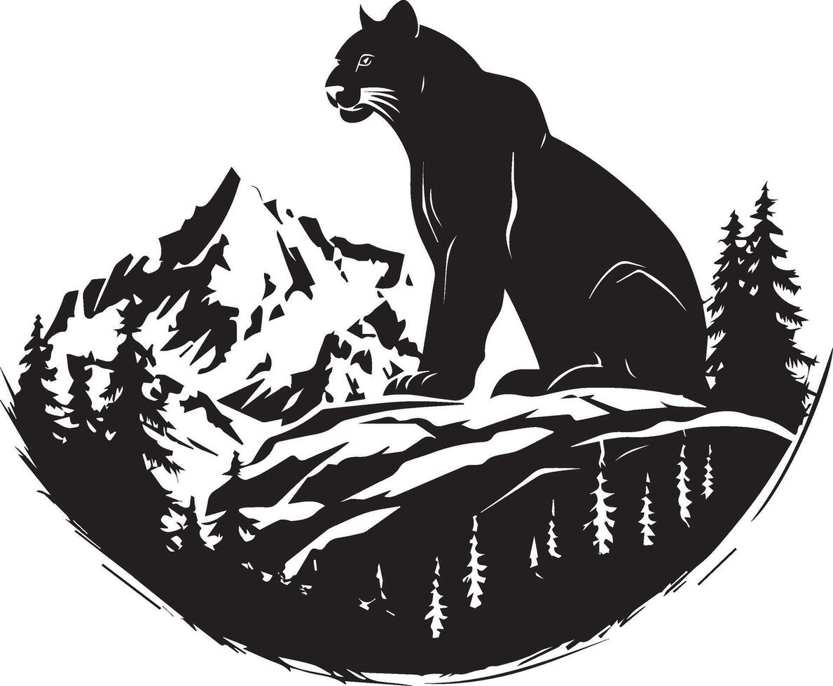 Mountain Lion silhouette vector