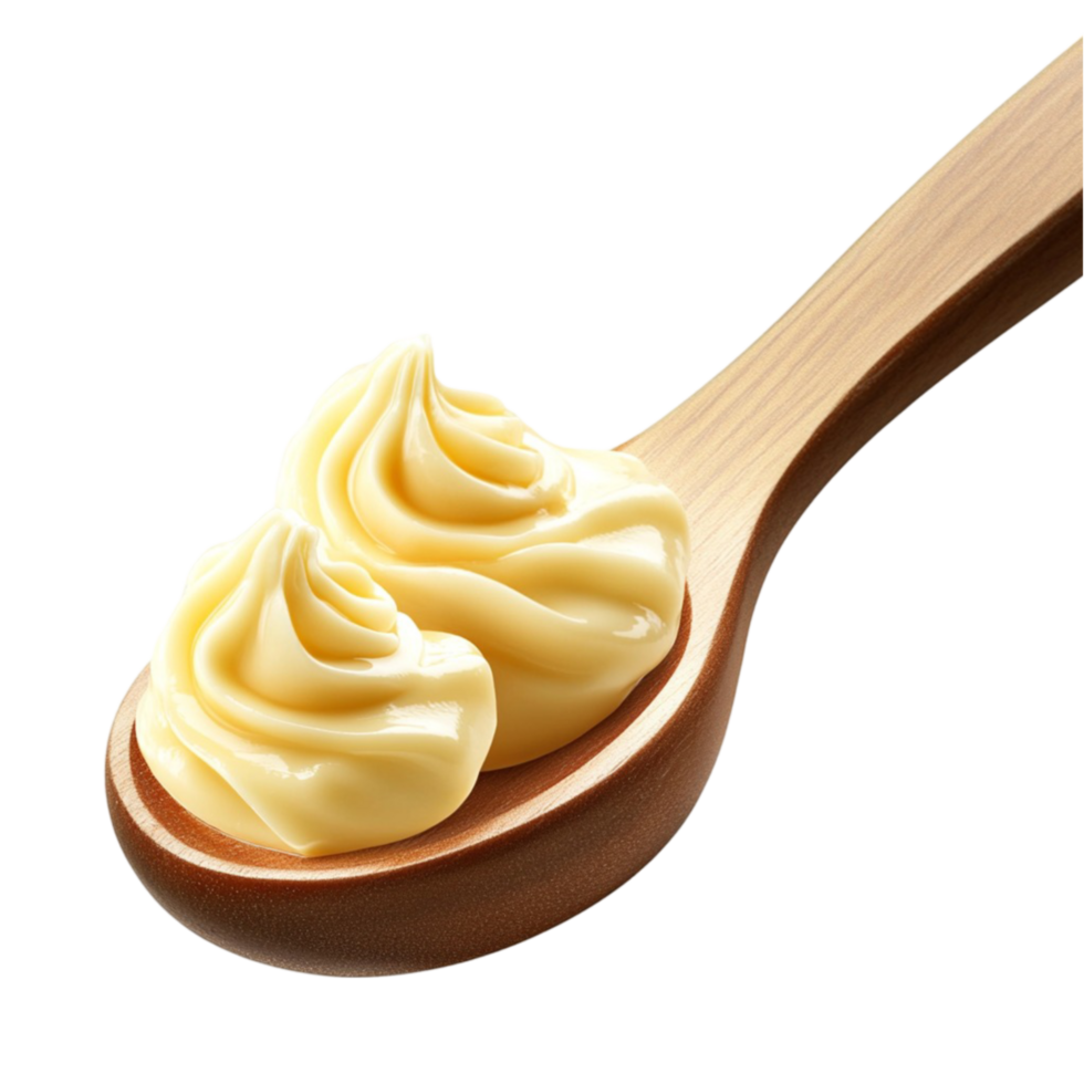 A spoon with cream on it png