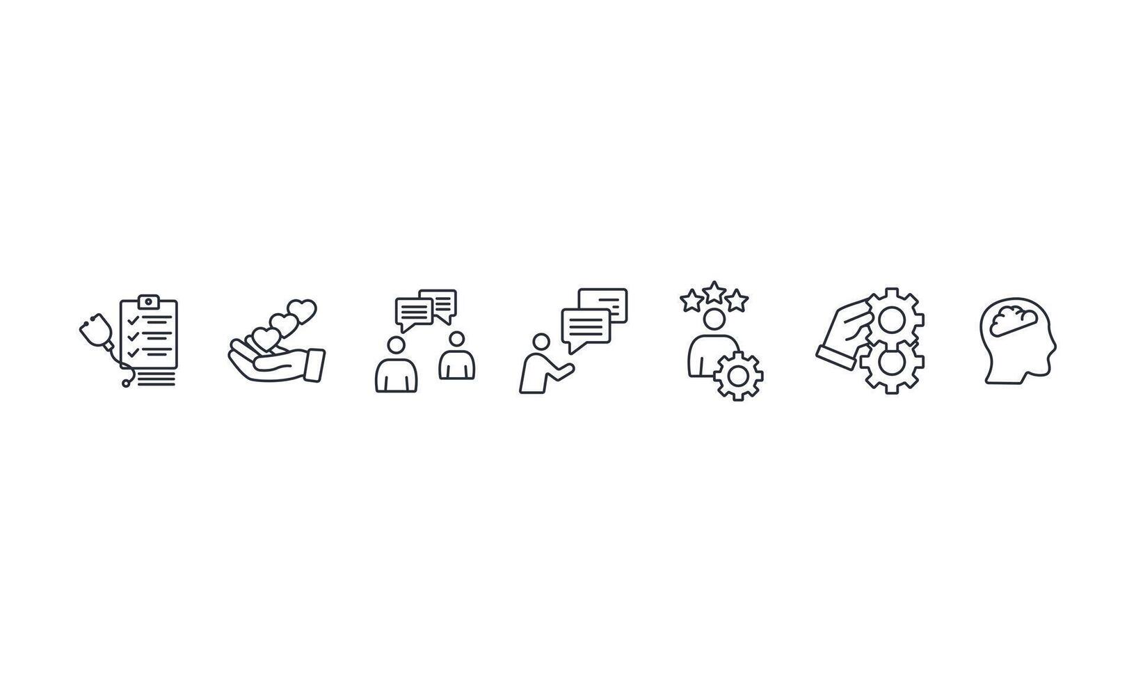 Counseling icons set isolated on White Background Flat style design vector