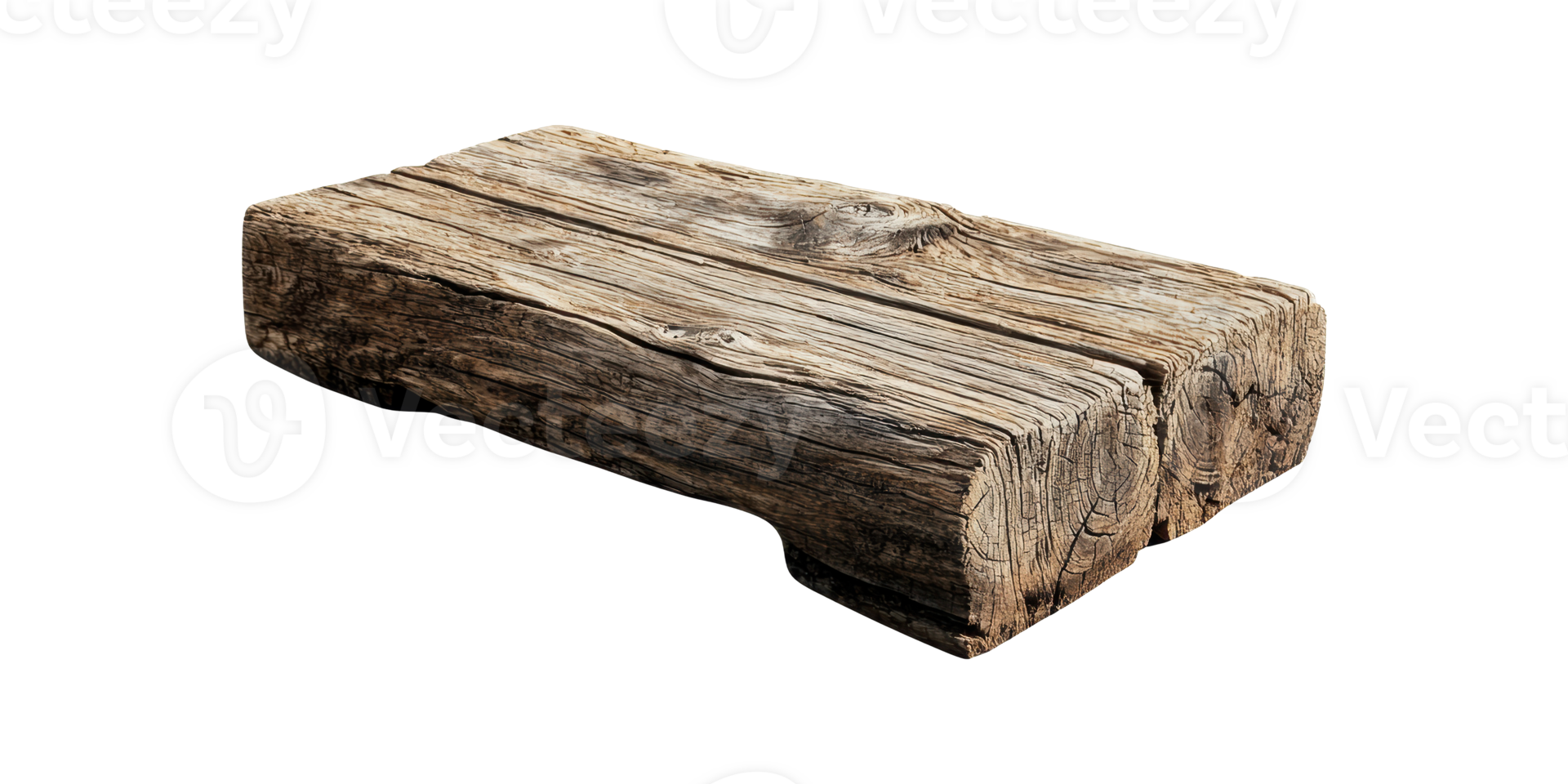 Old wooden log with weathered texture isolated on transparent background png