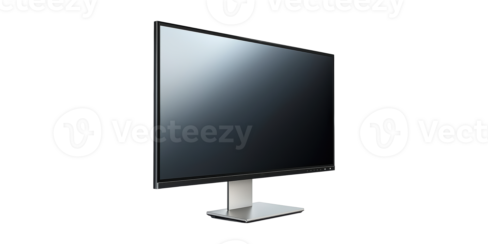 Computer monitor with black screen isolated on transparent background png