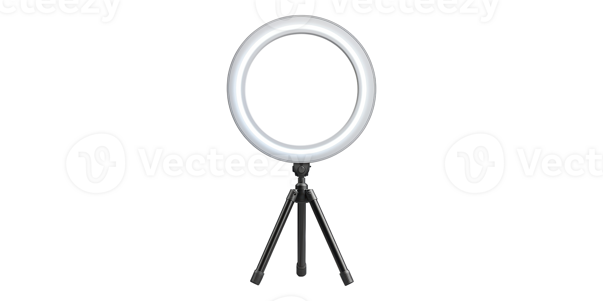 Ring light on tripod stand isolated on transparent background png