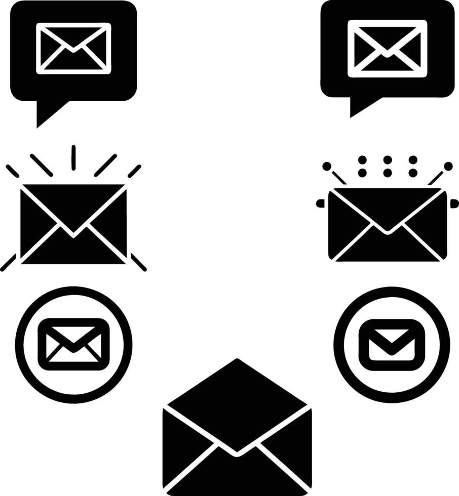 email icon set, mail icon vector