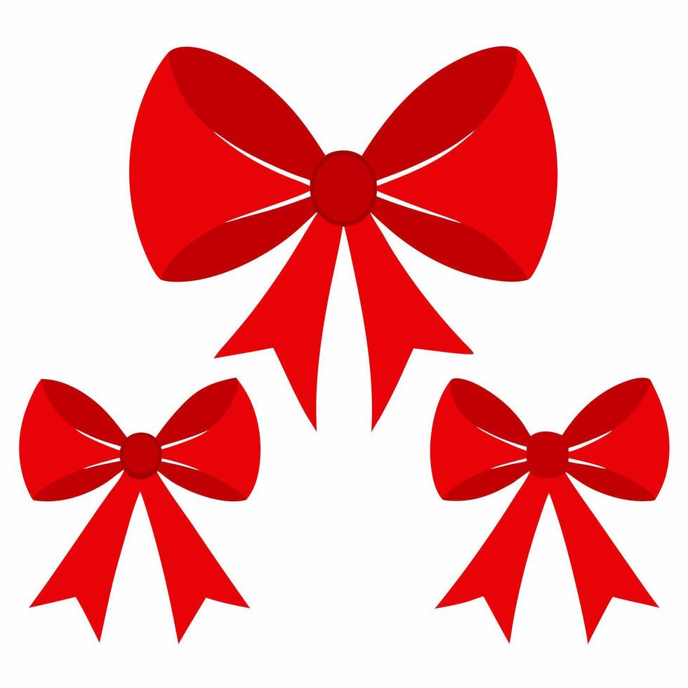 Seamless pattern of red bows on a white background for packaging, fabric, wallpaper for the holidays of Valentine's Day, wedding, birthday. vector