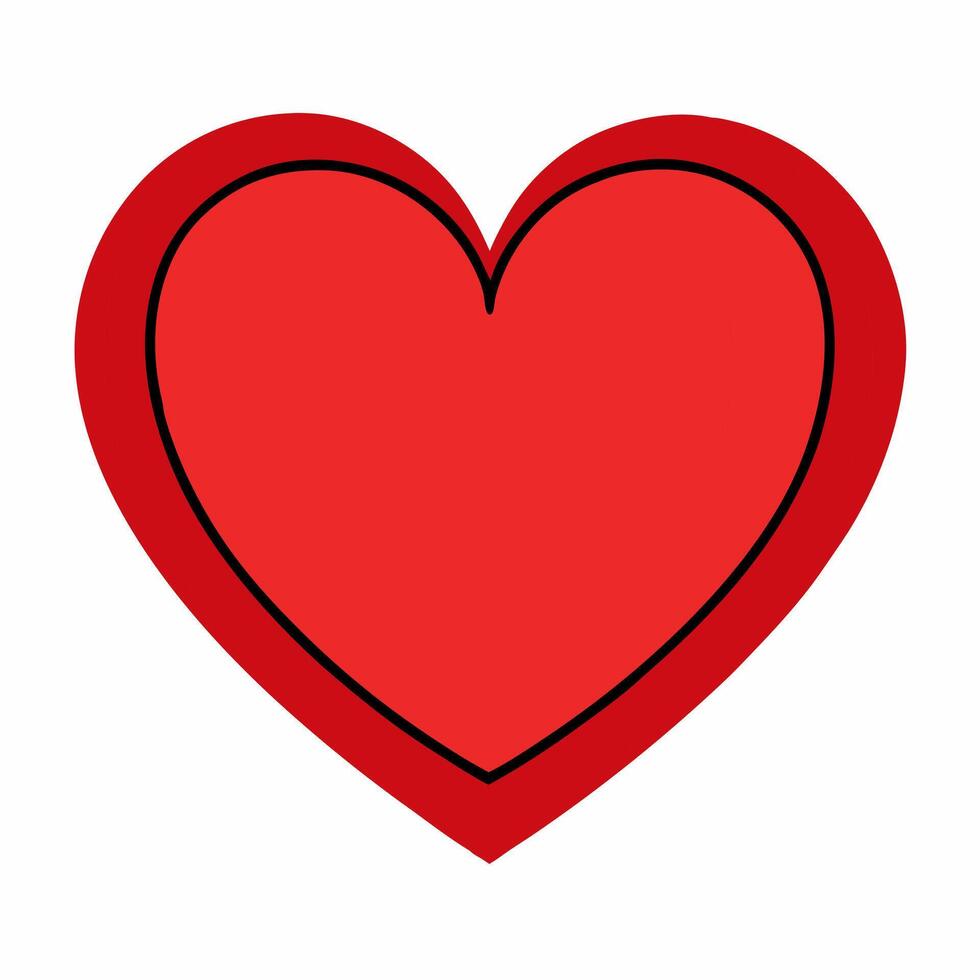 Valentine's Day Card with red heart. Simple cute valentine . Picture for Valentine's Day and wedding. Suitable for logos, valentines,invitation, greeting card. vector
