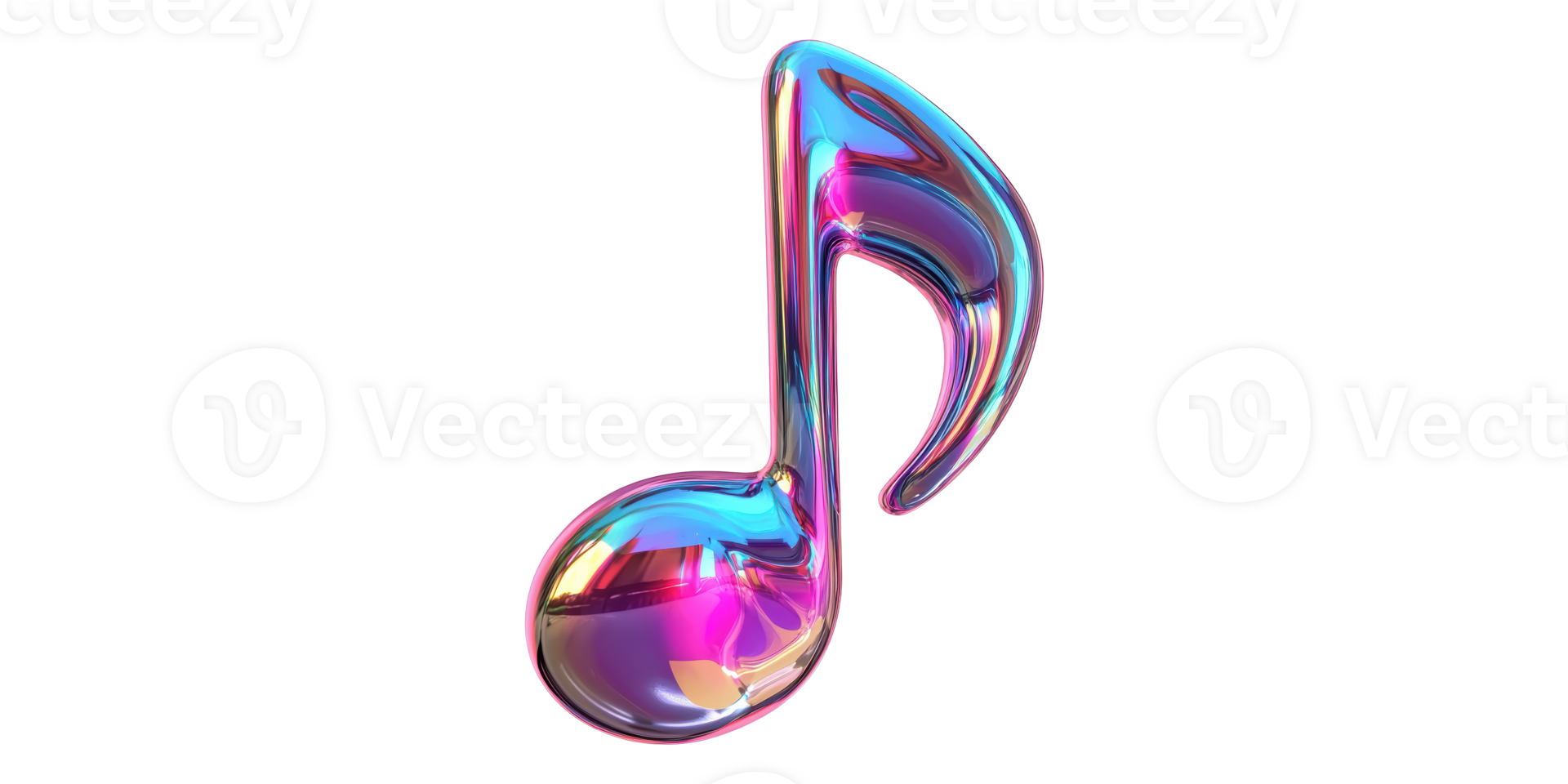 Colorful 3d music note icon isolated on transparent background png
