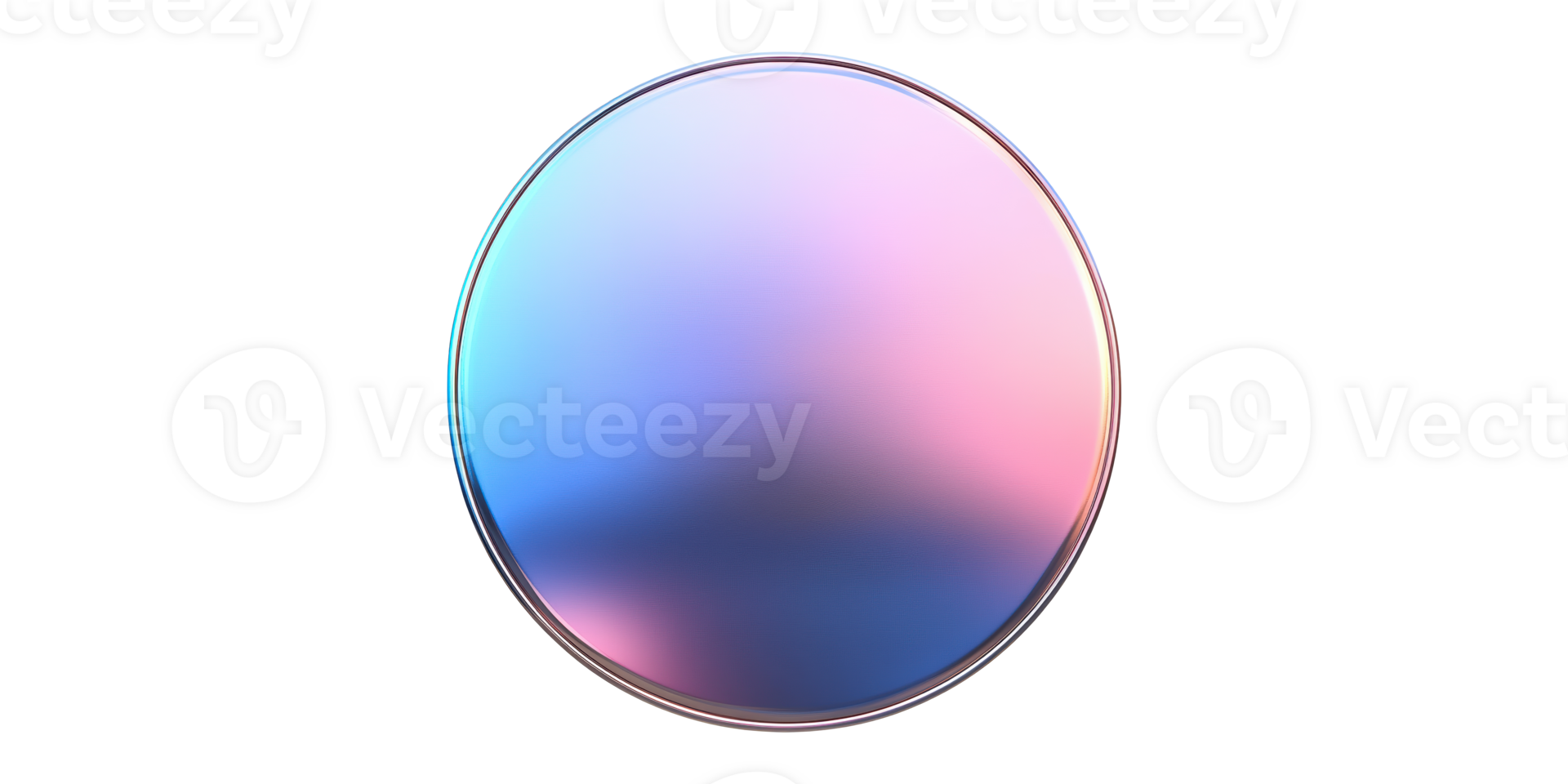 Glossy circular gradient icon isolated on transparent background png