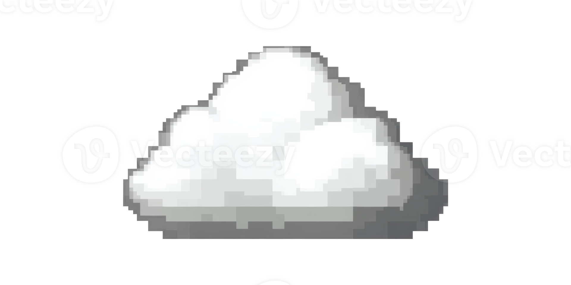 Pixel art white cloud isolated on transparent background png