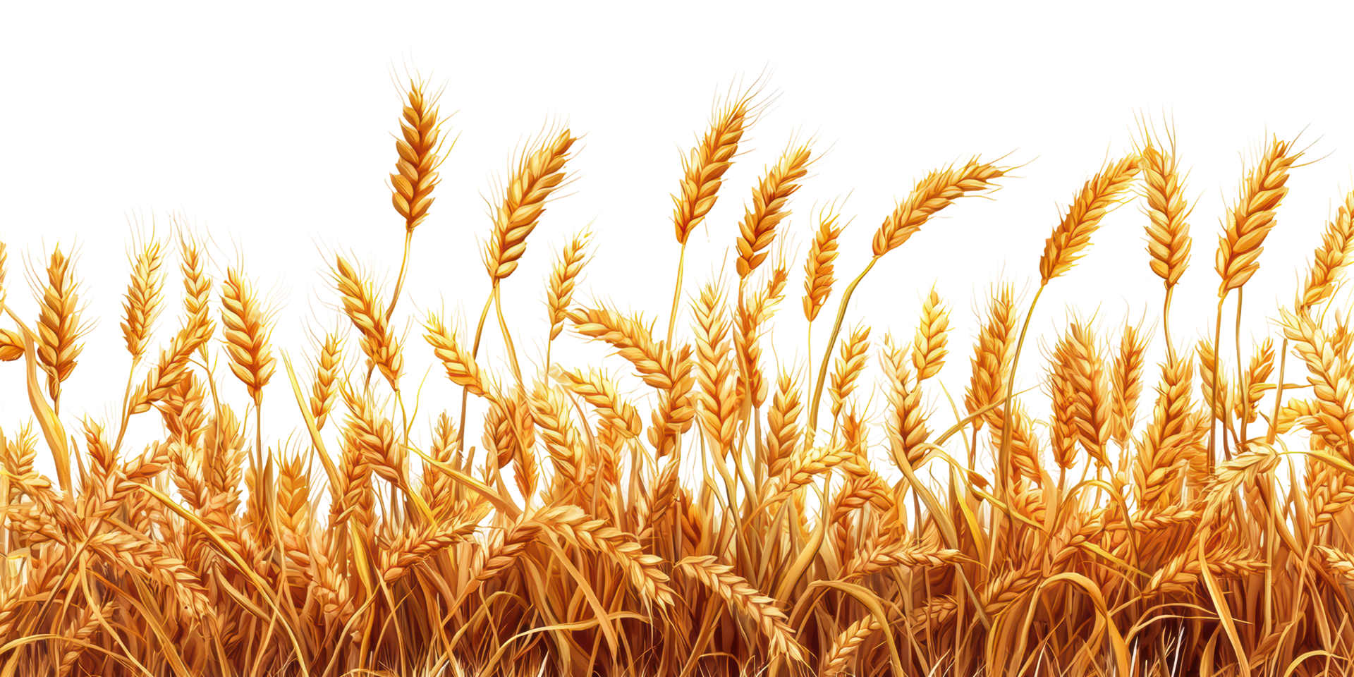 Golden wheat isolated on transparent background png