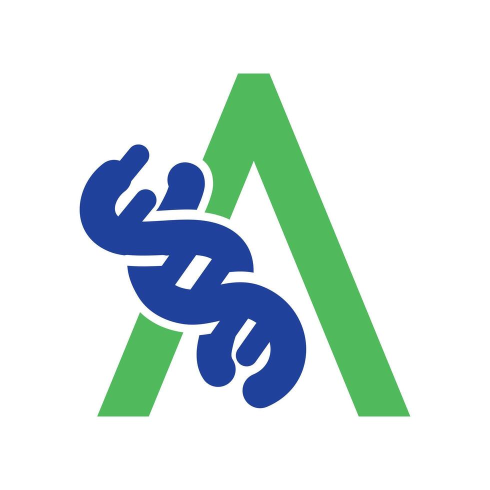 initial a genetic DNA icon logo design template vector