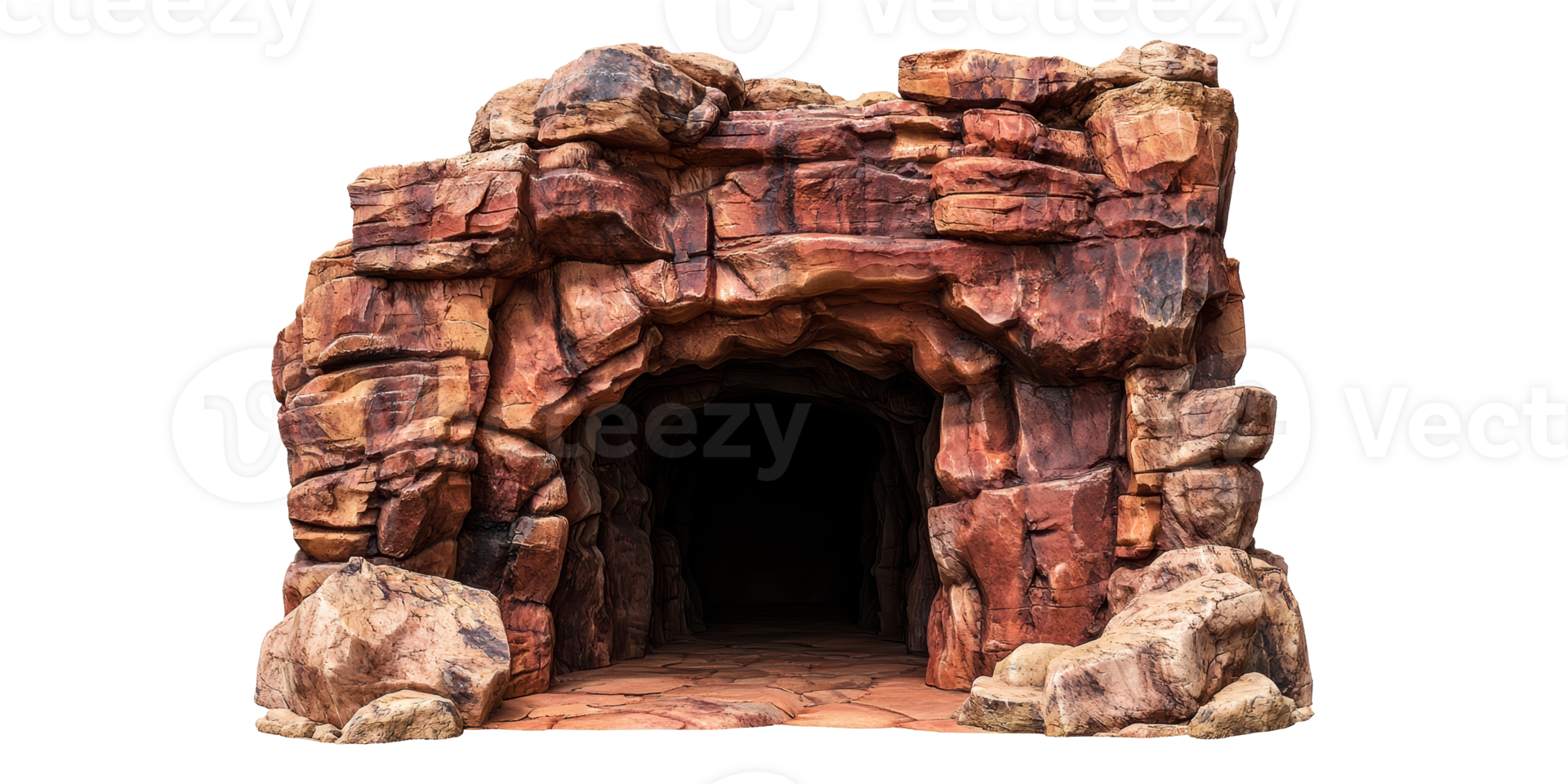 Rocky cave entrance isolated on transparent background png