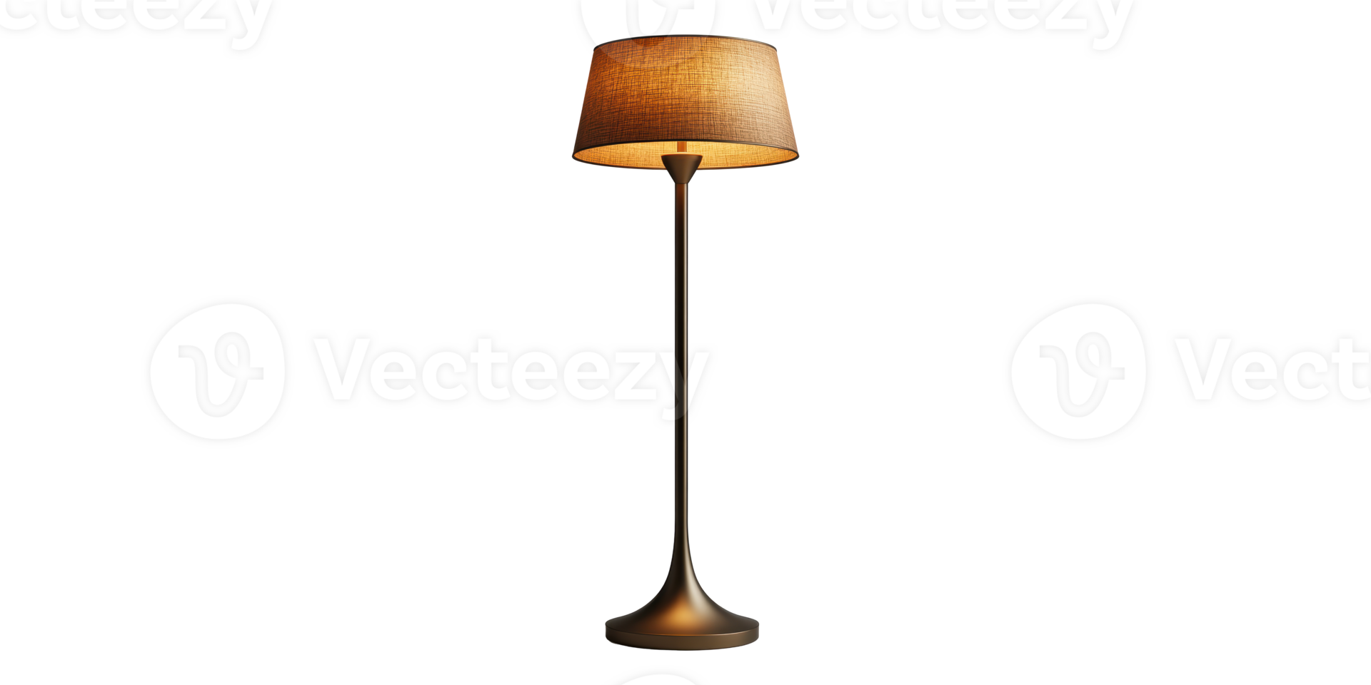 Elegant floor lamp with beige shade isolated on transparent background png