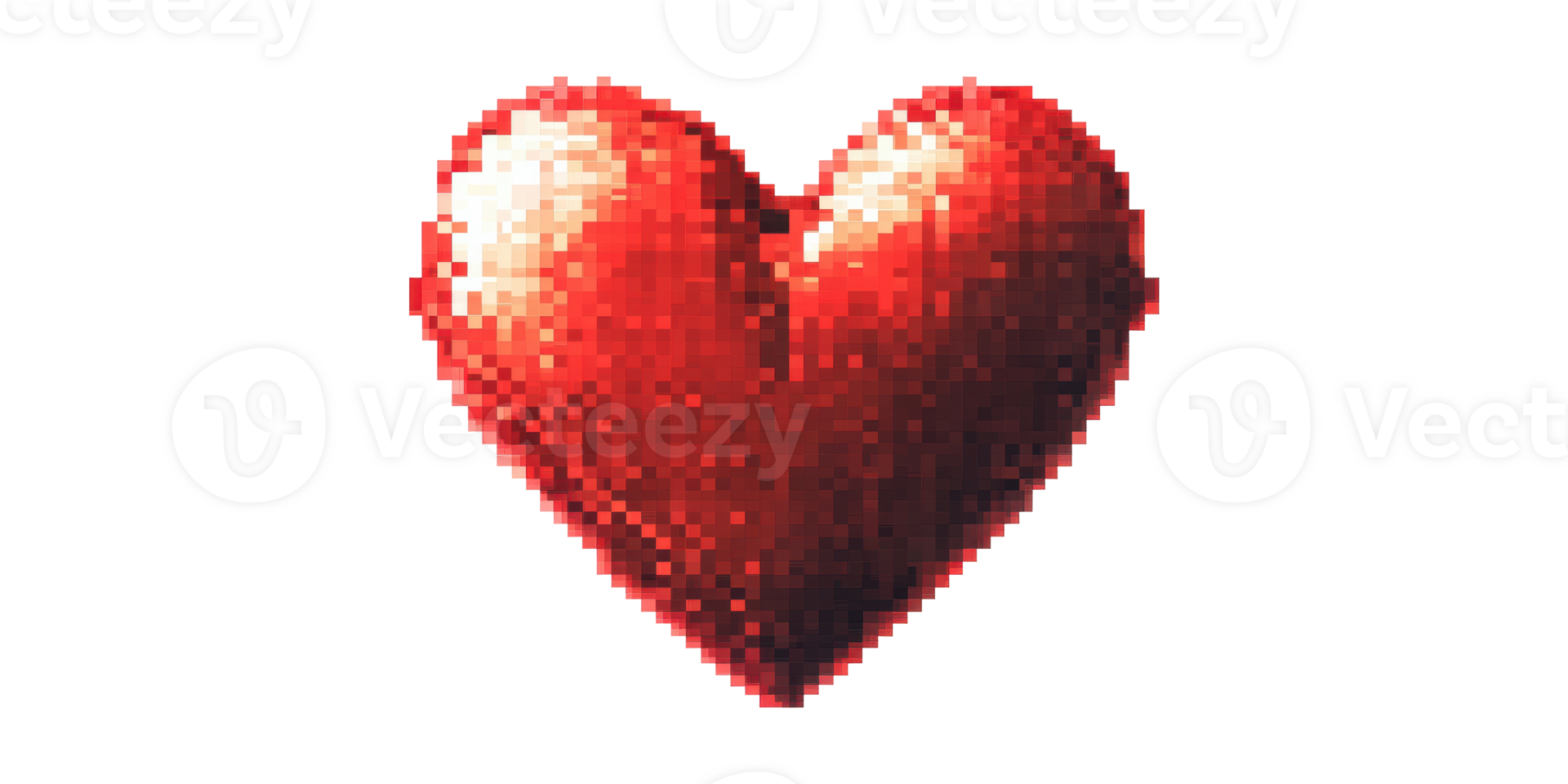 Pixelated red heart symbol isolated on transparent background png