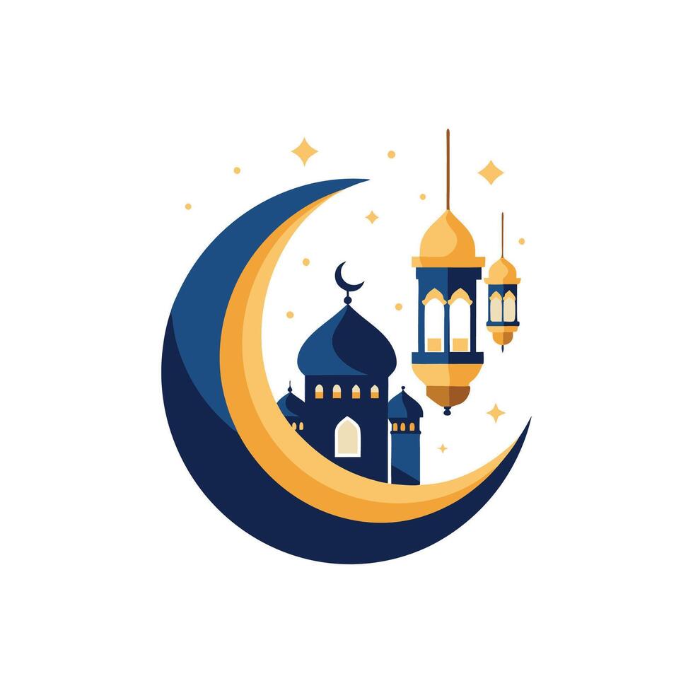 Ornate Arabic Ramadan Celebration Illustration Design on White Background vector