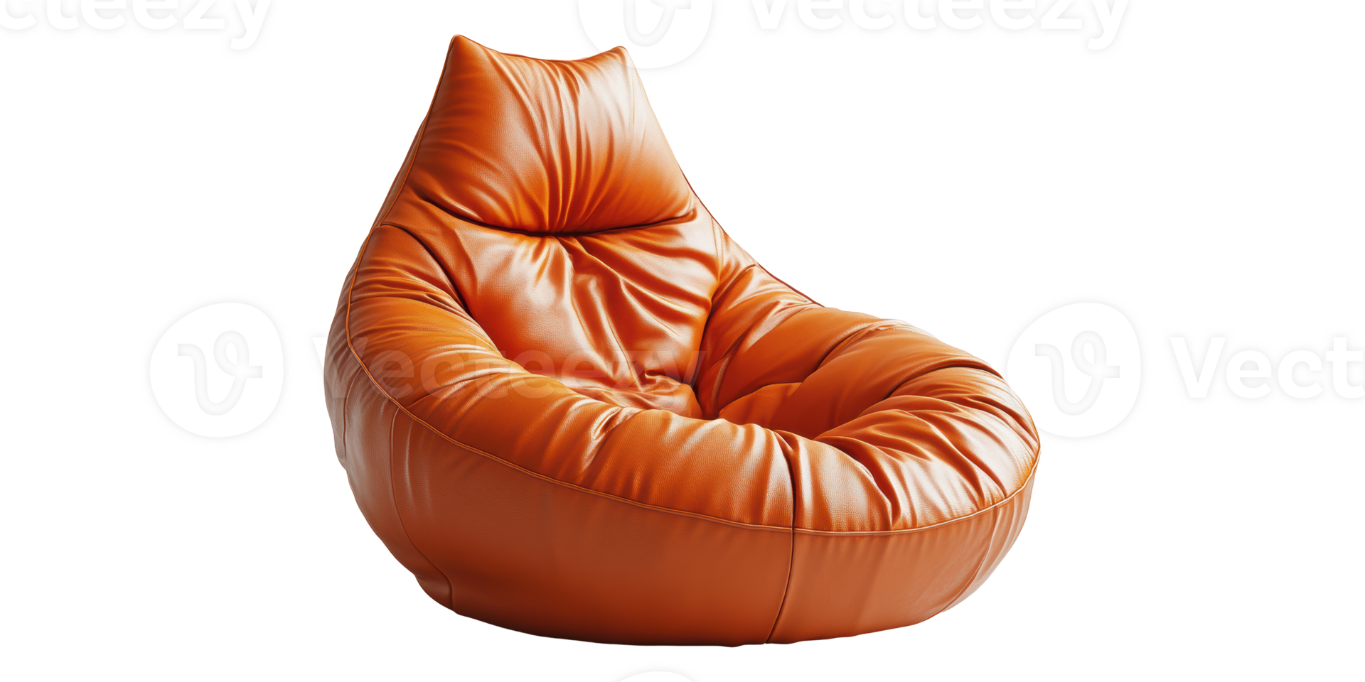 Orange bean bag chair isolated on transparent background png