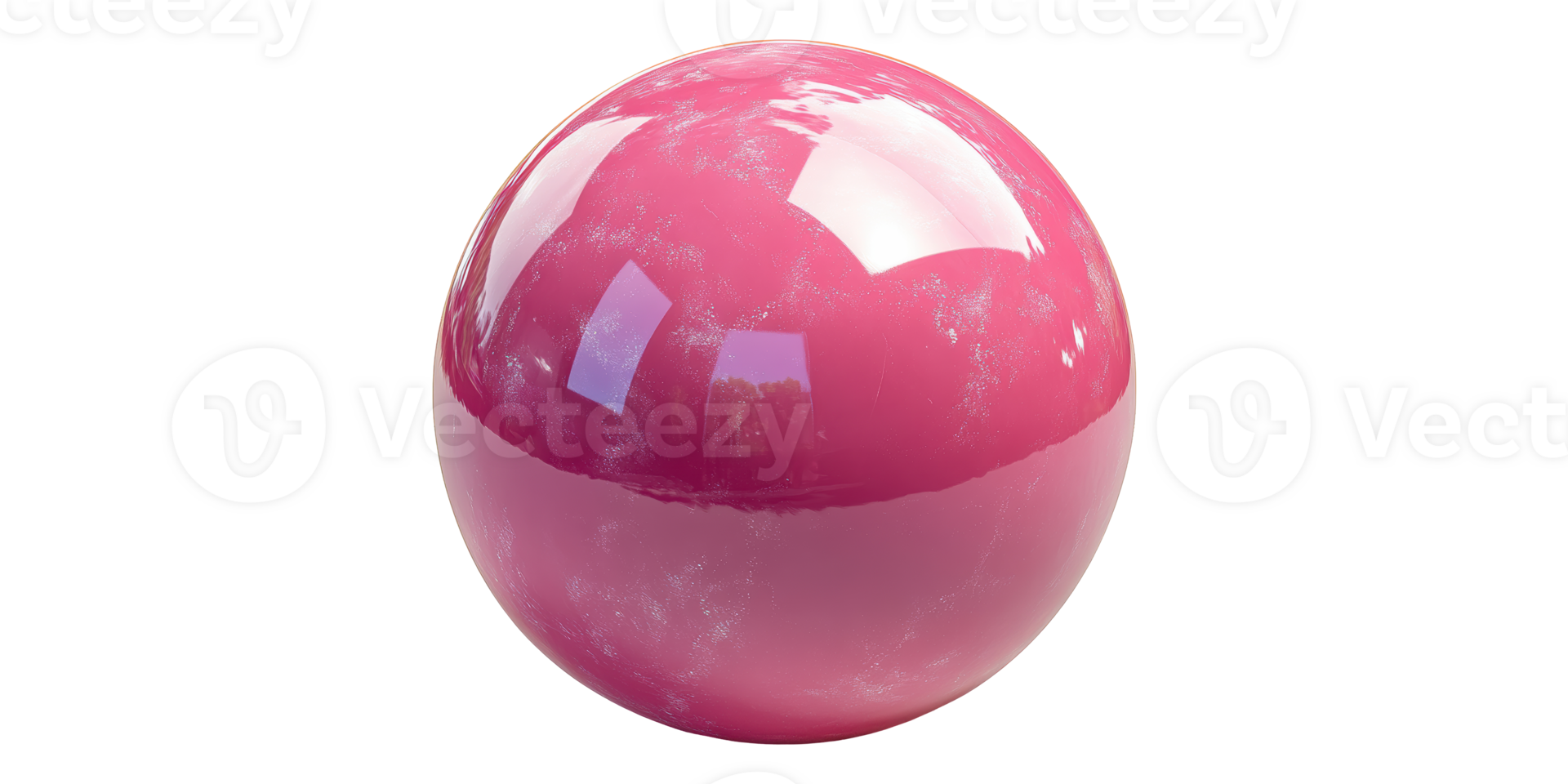 Pink glossy sphere isolated on transparent background png