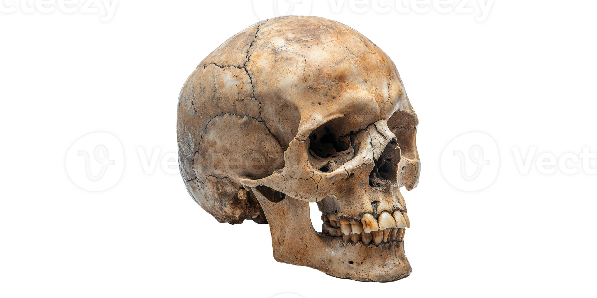 Human skull cranium anatomy isolated on transparent background png