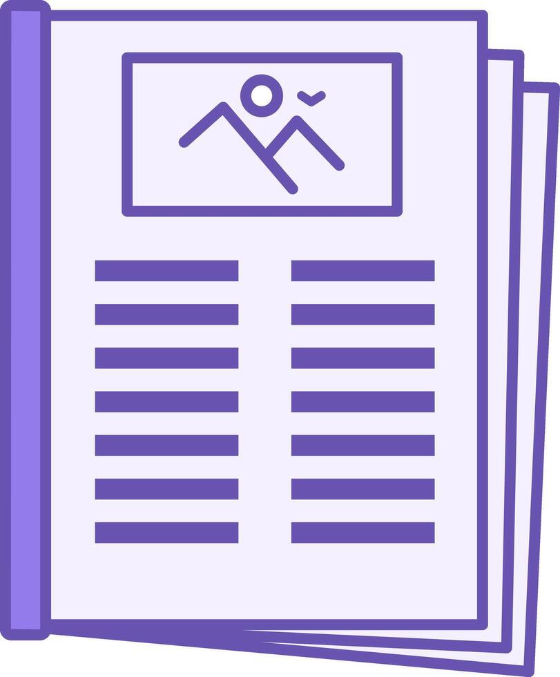 Magazine Color Icon. Periodical Printed Publication in Bright Cover. Journalism Concept vector
