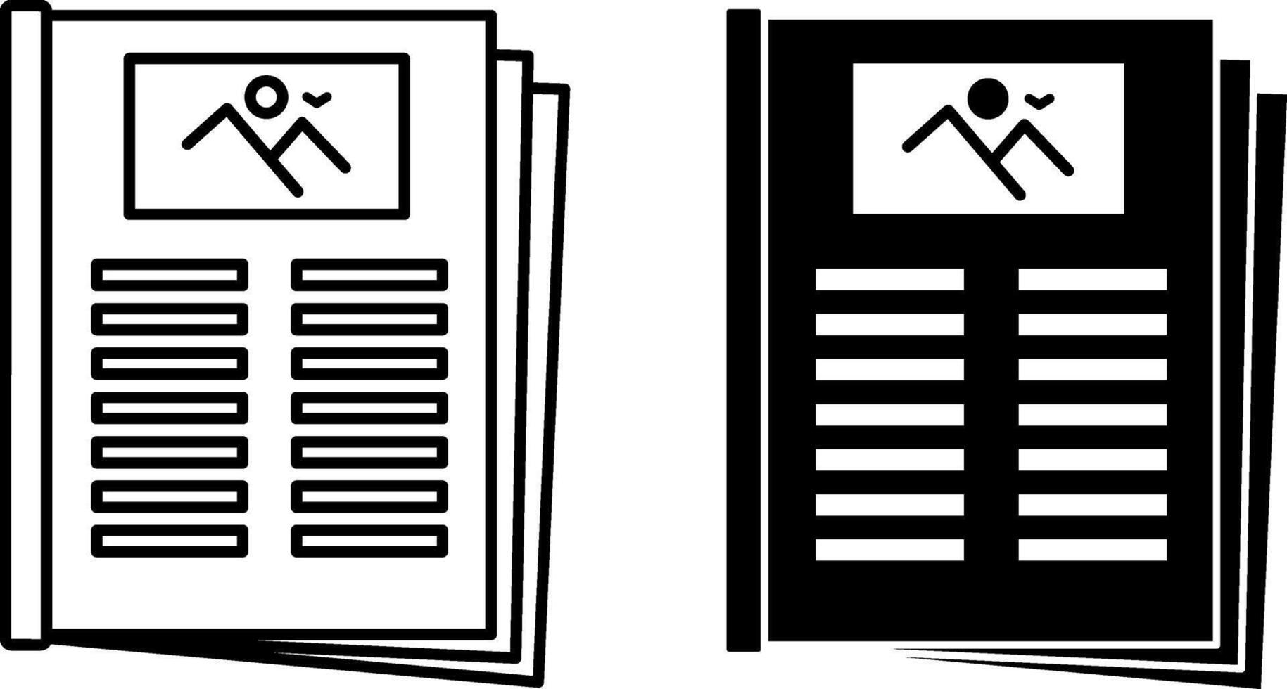 Magazine Icons. Black and White Icons. Periodical Printed Publication in Bright Cover. Journalism Concept vector