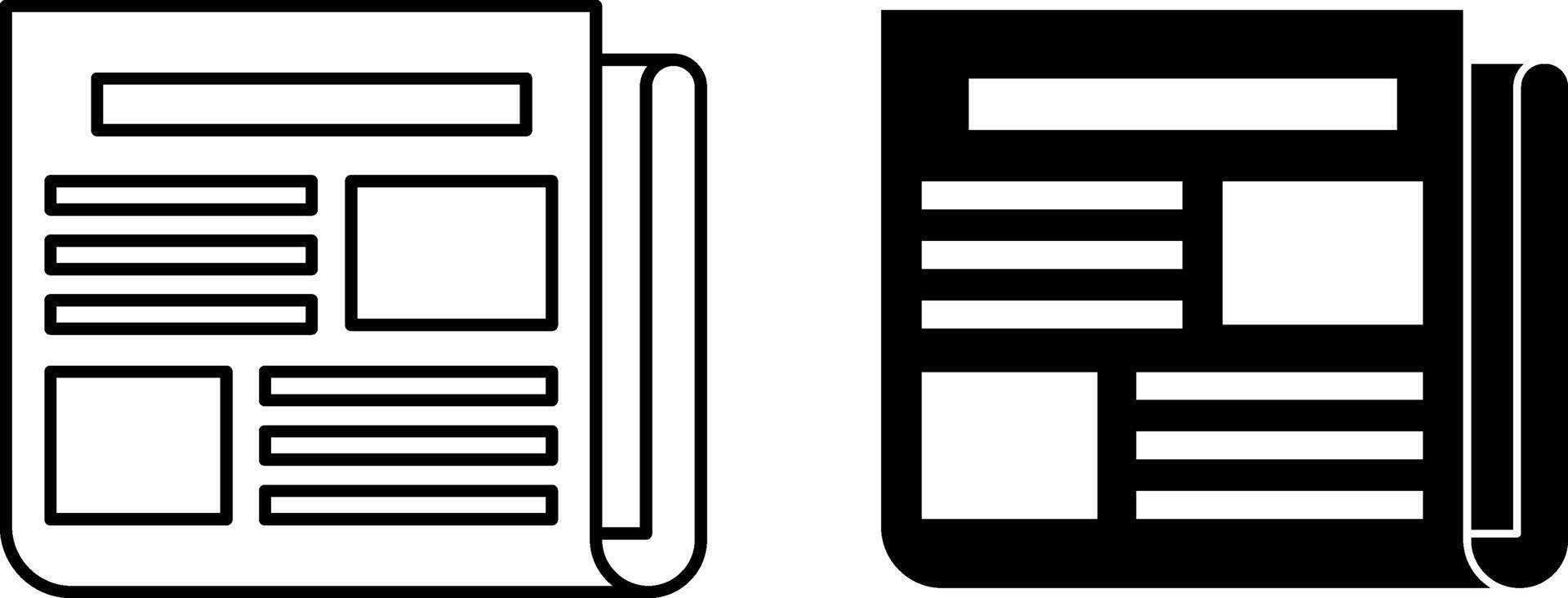 Newspaper Icons. Black and White Icons. Printed Periodical with Latest News. Journalism Concept vector