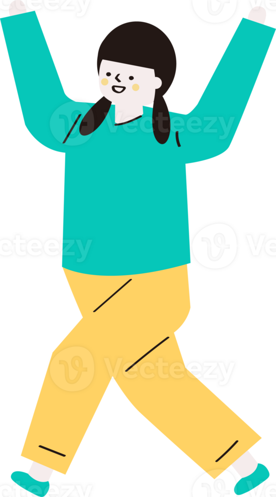 a girl holds something and walking in the street png