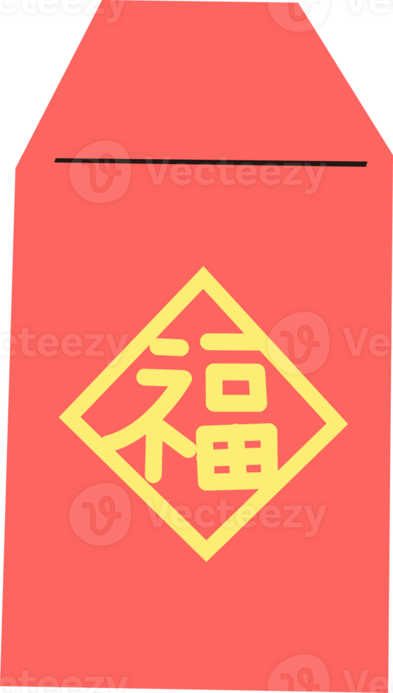 blessing of red envelope of Chinese new year png