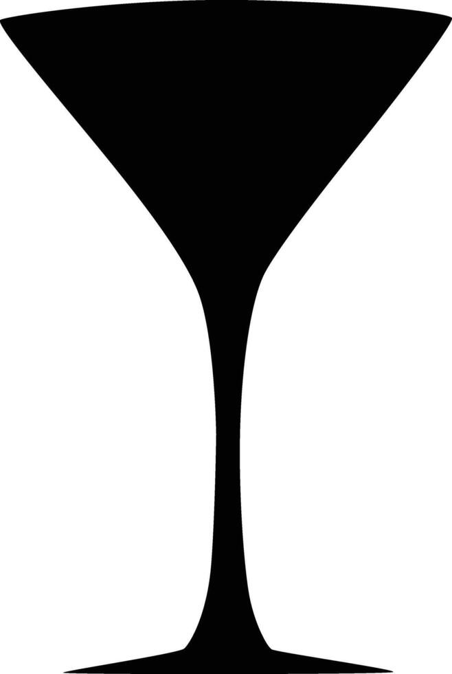 Martini Glass Silhouette Design On White Background vector