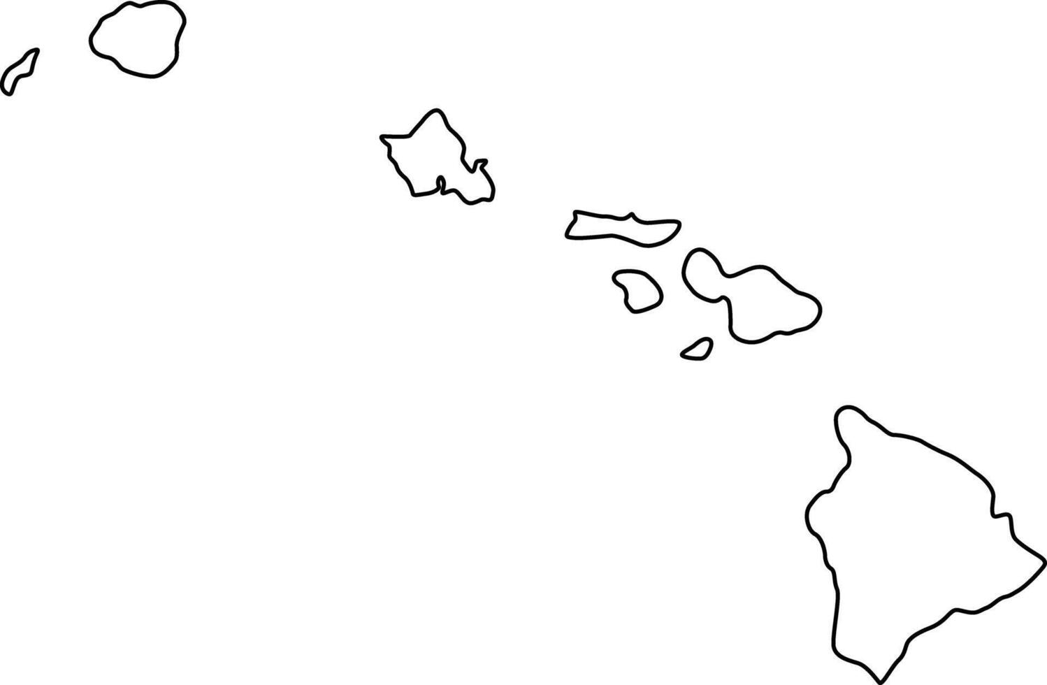 Hawaii State U.S. Outline Design vector