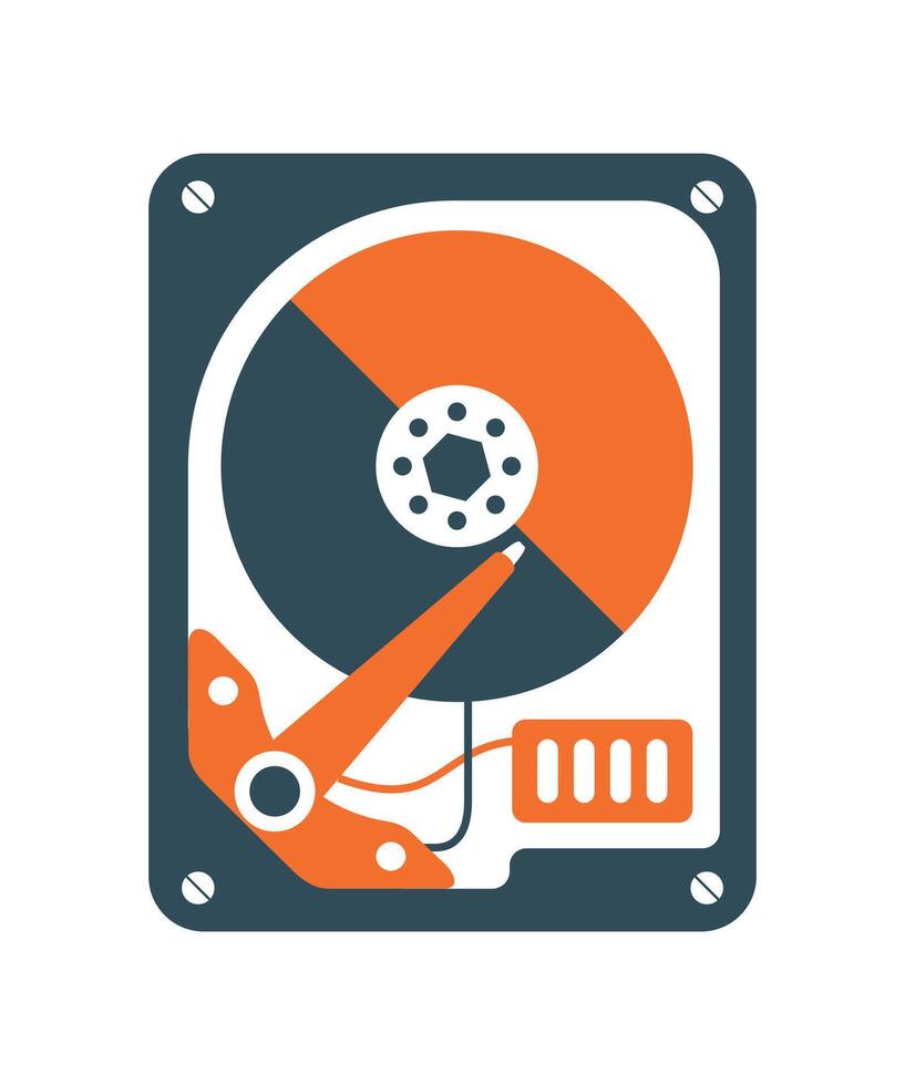 simple computer hard drive icon for files isolated vector