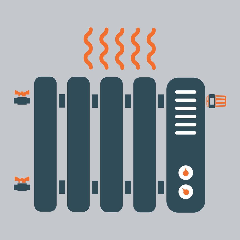 heating radiator icon on white background vector