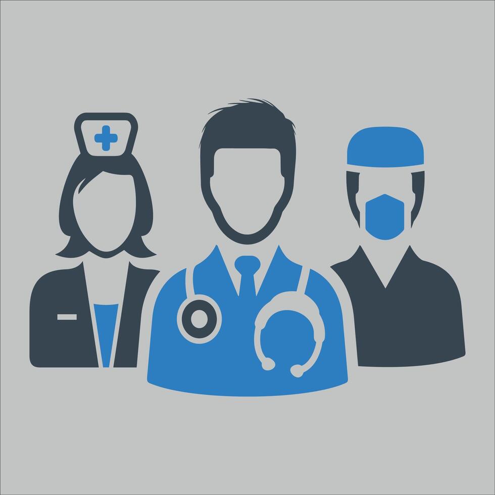doctor group icon on white background vector