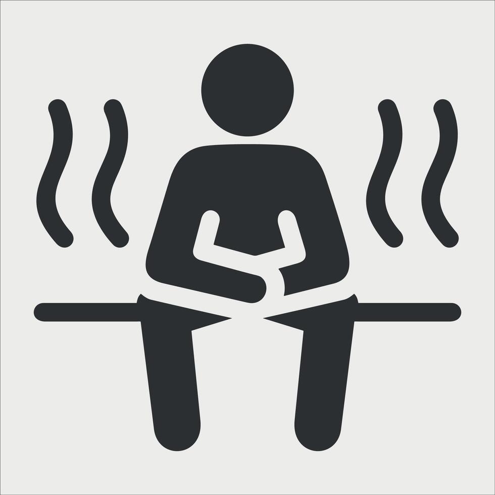 icon sign of a person sitting in a sauna on a white background vector