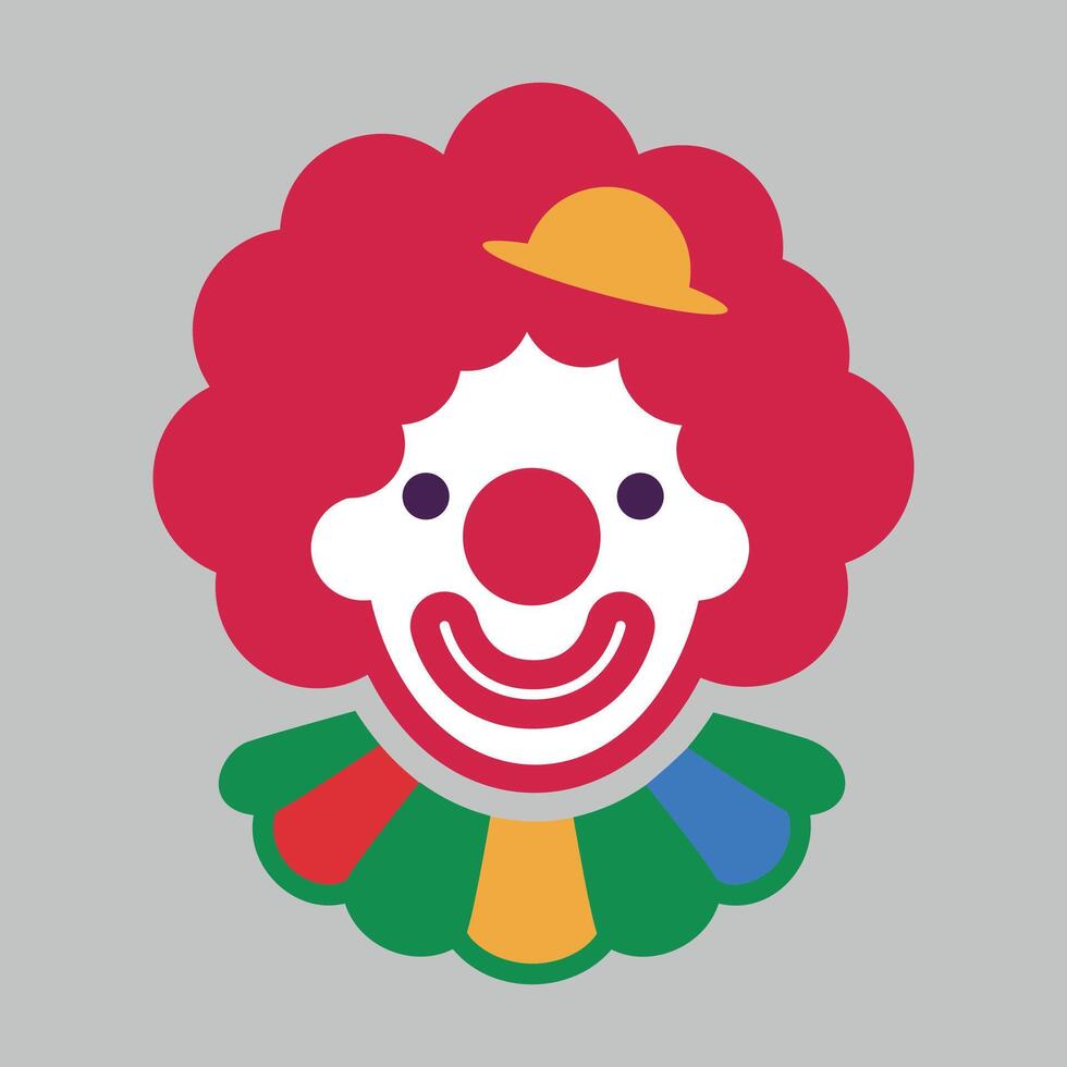 colored icon of clown face in cap isolated on white background vector