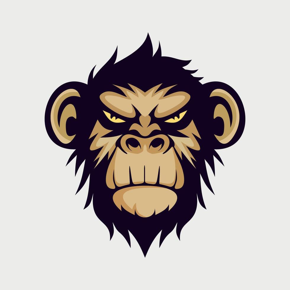 monkey face icon front view on white background vector