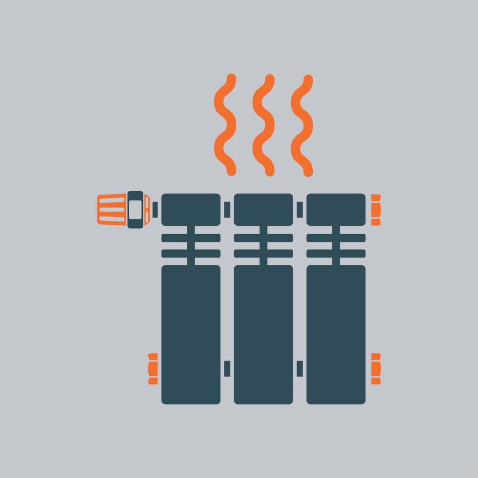blue heating radiator icon isolated on white background vector