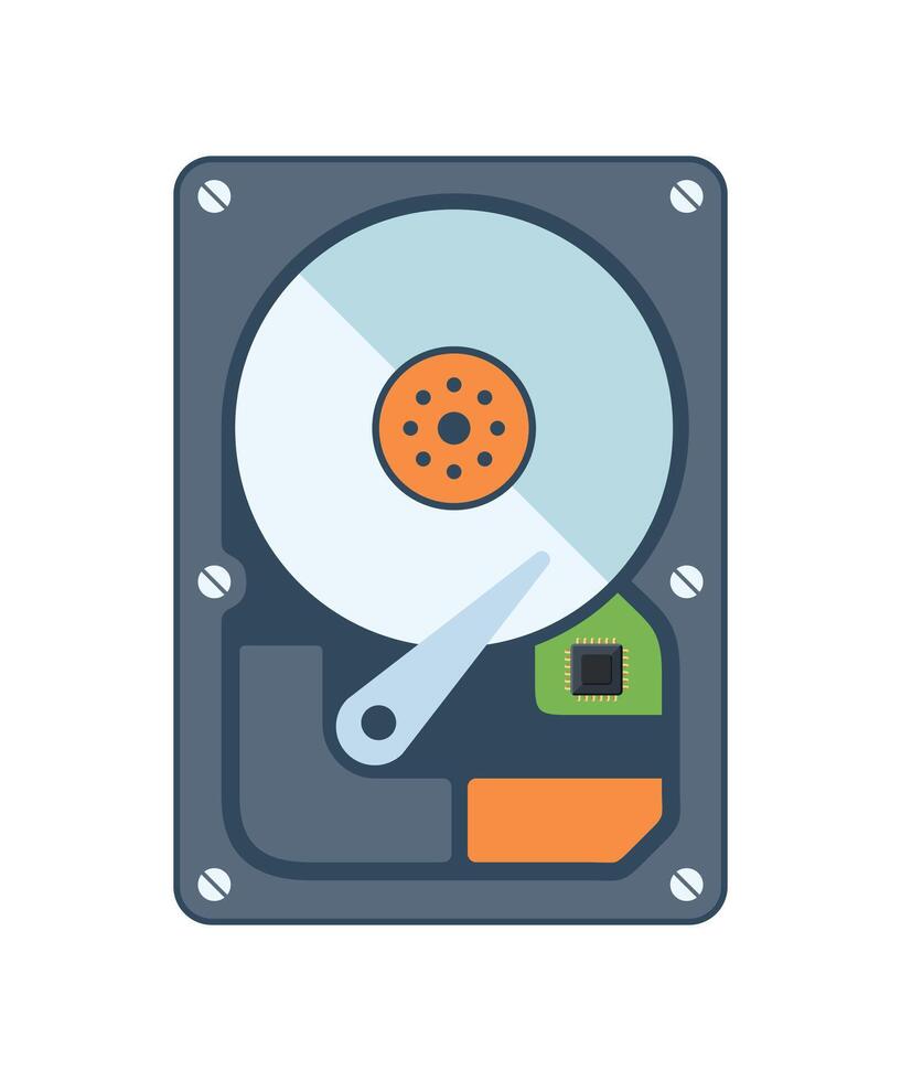 simple computer hard drive icon for files on white background vector