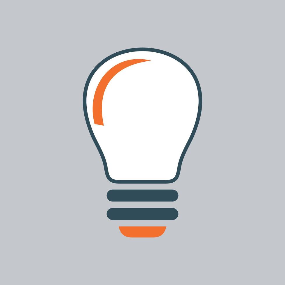 simple light bulb icon for lighting isolated vector