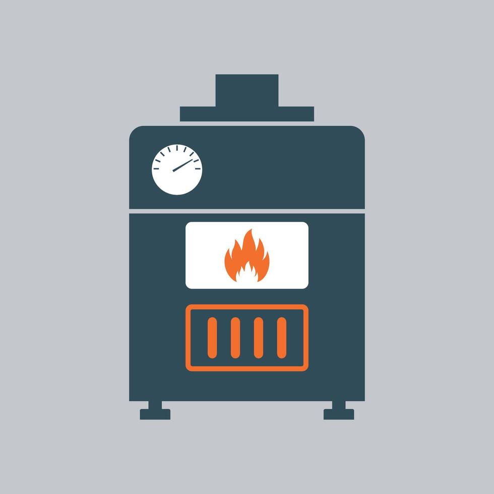 simple thermal heater icon on white background vector