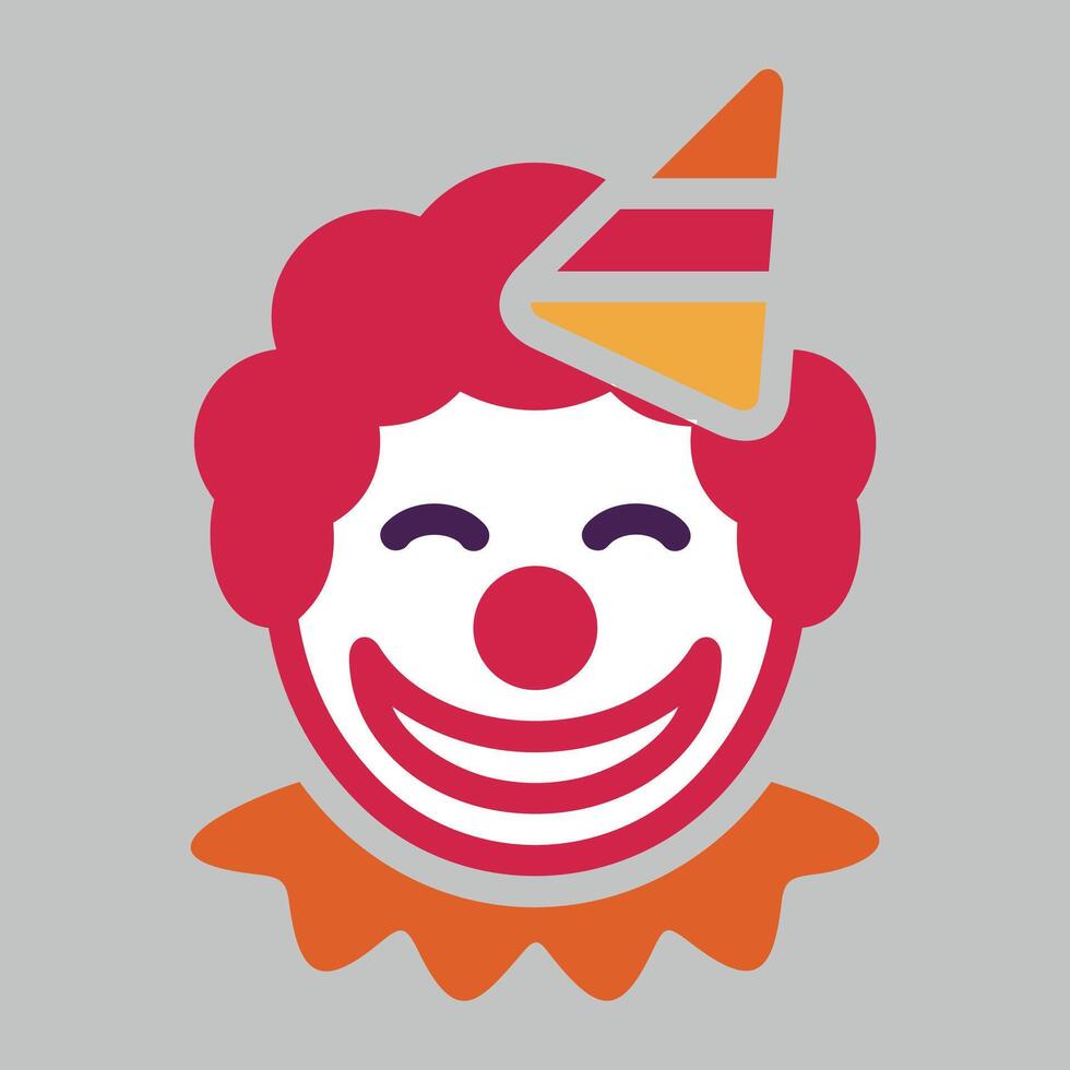 icon of clown face in cap on white background vector
