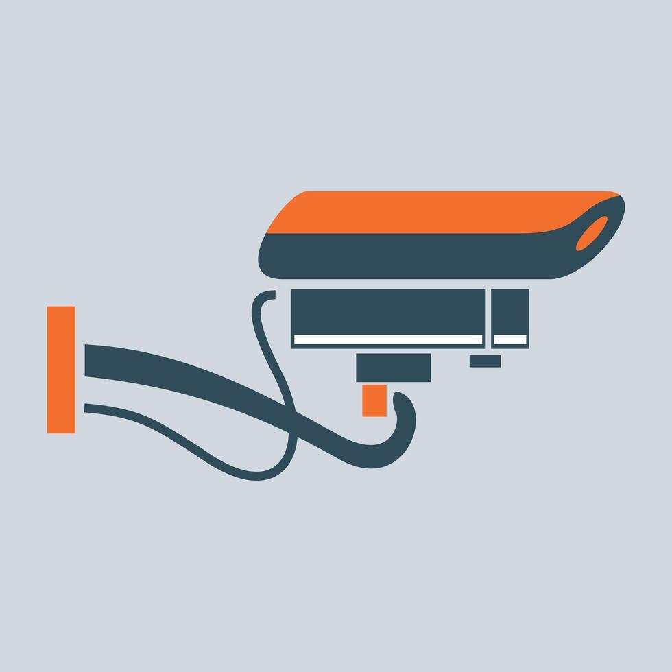 street surveillance camera icon on white background vector