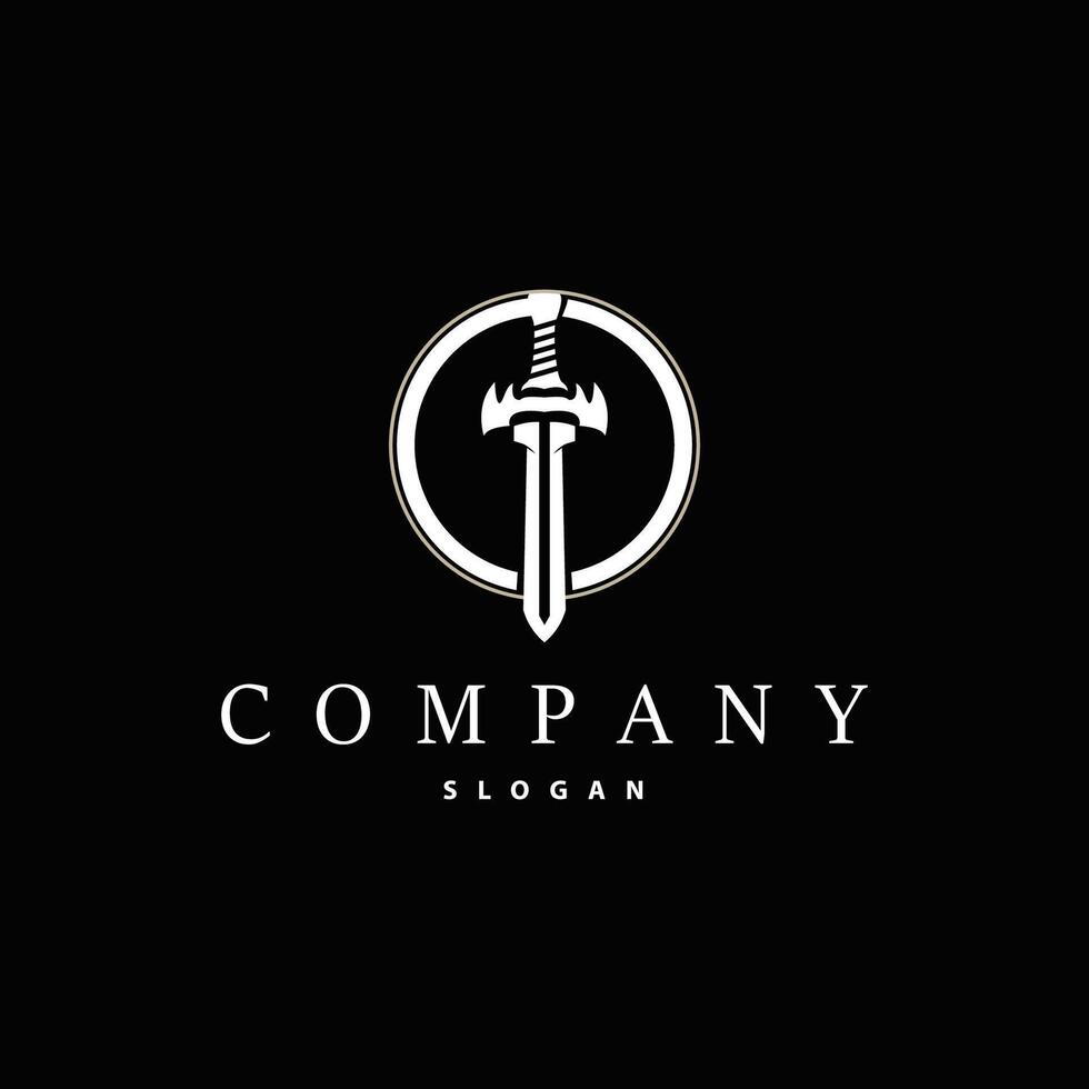 design logo sword equipment impression blade power vector