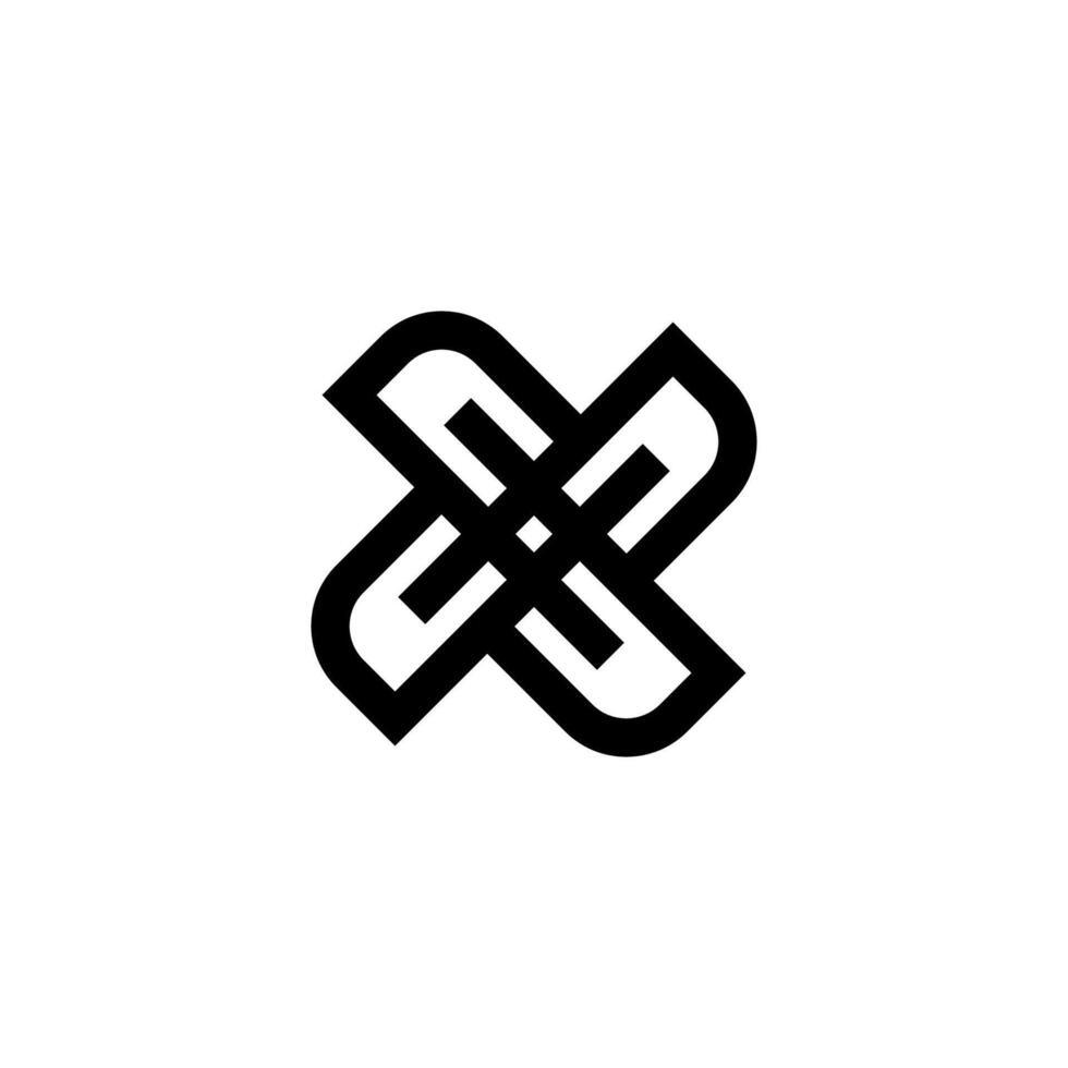 Simple X Minimalist Letter Logo Design Template vector