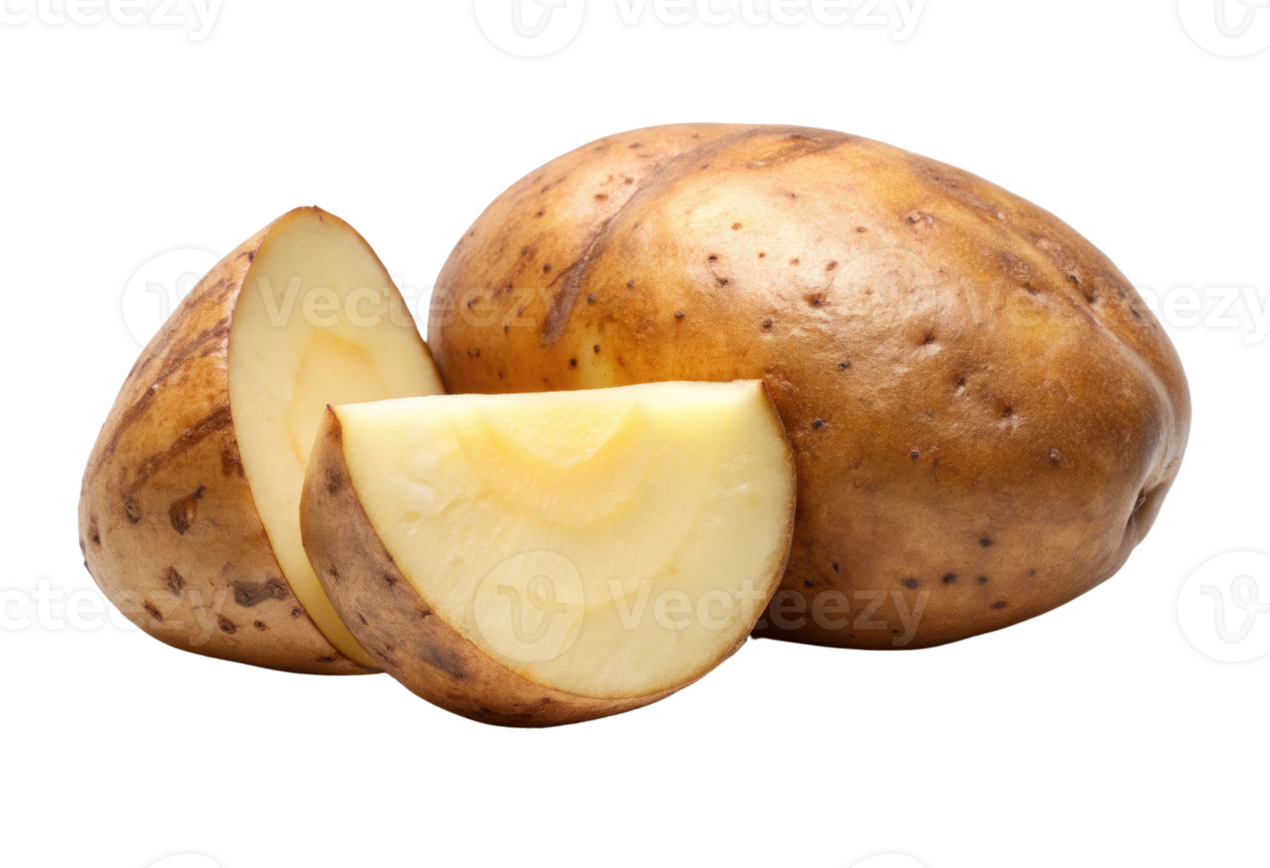 Potato with cut in half png