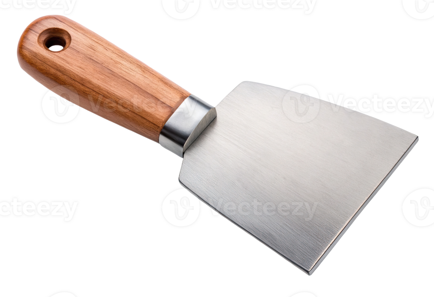A stainless steel spatula with a wooden handle png