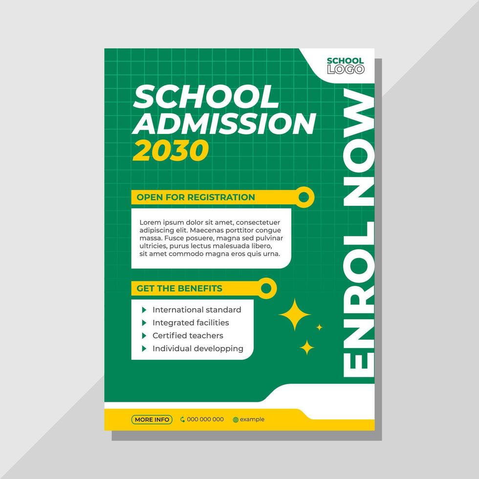 School flyer design template vector